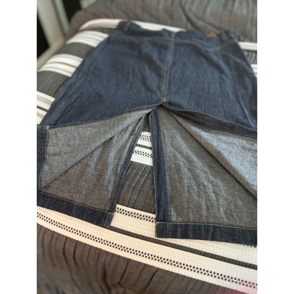 LADY ENYCE‎ Women's Size 10 Open Front & Back Denim Skirt slit